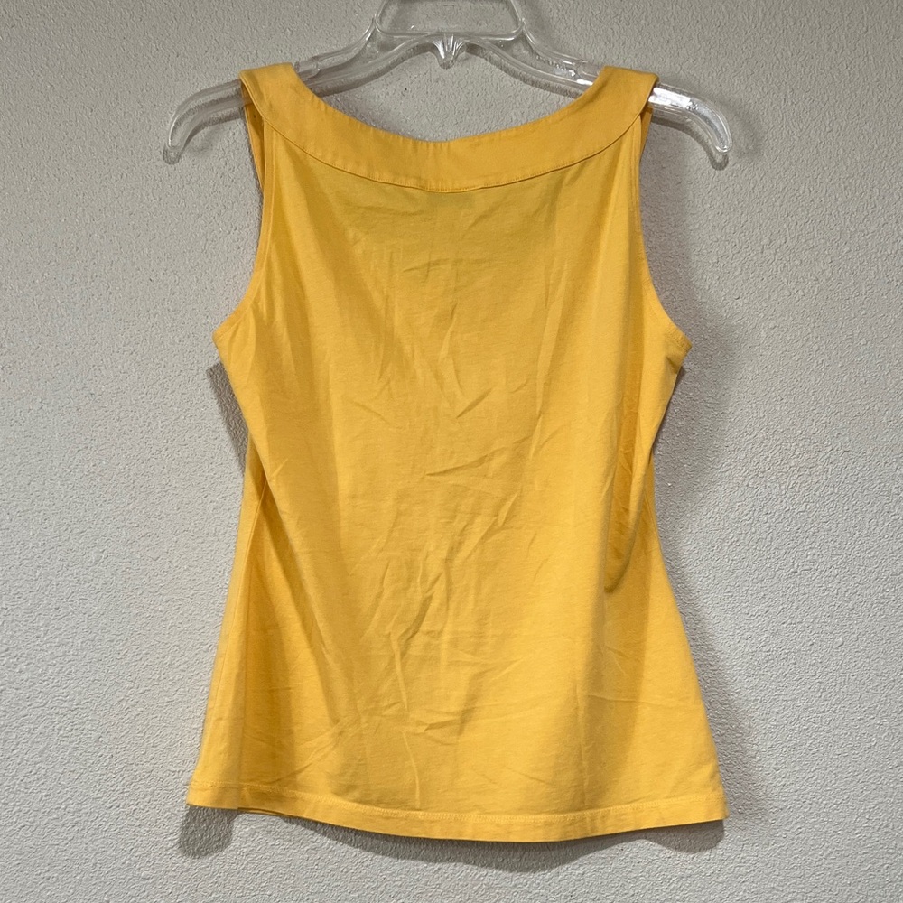 Ann Taylor Loft Sunflower Yellow Embroidered Tank Top - Picture 3 of 5